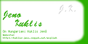jeno kuklis business card